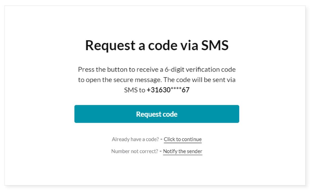 Zivver-screenshots-engels-request a code